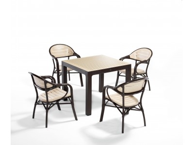 Градински комплект BAMBOO set 4 (кафе/капучино)